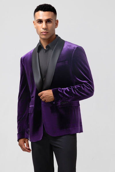 Men's Dark Purple and White Pinstripe Blazer On Sale