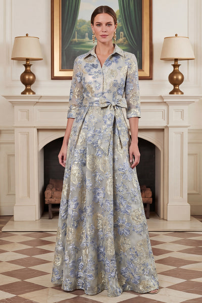 Wedtrend Women Dusty Blue Floral Jacquard Mother of the Bride