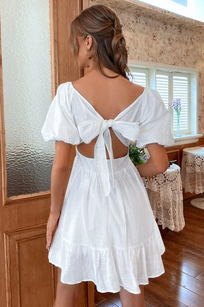 white graduation dress sleeves Wedtrend Women Square Neck Mini Holiday Party Dress With Short Sleeves, White / S bachelorette party or any LaDivine Prom Long Glitter sexy shorts for women Size:12 years (152 cm)