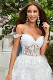 Ball-Gown/Princess Off The Shoulder Corset Short Wedding Dress
