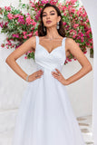 Ball-Gown/Princess Scoop Neck Simple Organza  Long Wedding Dress