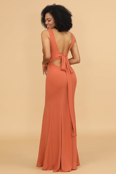 Wedtrend Women Sunset Mermaid Bridesmaid Dress V-neck Sleeveless Wedding  Party Dress – WEDTREND