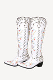 Embroidered Pointed Toe Large Size Thigh High Women's Boots