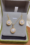 White Pearl Wedding Party Earrings & Necklace Sets