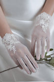Cropped Lace Wedding Gloves