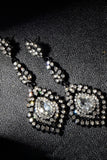 Black Rhinestone Dangle Earrings