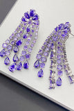 Purple Sparkly Rhinestone Drop Earrings for Women