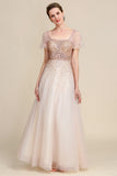 Blush A Line Beading Sparkly Mother Of Bride Dress