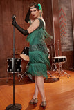 Plus Size Champagne Sequin Party Dress with Sequins and Fringes