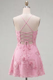 Dark Green A Line Short Homecoming Dress with Lace-up Back