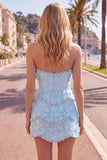 Sweetheart Bodycon Blue Homecoming Dress with Beading