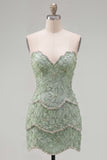 Sweetheart Bodycon Blue Homecoming Dress with Beading