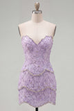 Sweetheart Bodycon Blue Homecoming Dress with Beading