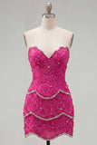 Sweetheart Bodycon Blue Homecoming Dress with Beading