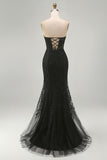 Purple Mermaid Sweetheart Beaded Corset Long Prom Dress With Appliques