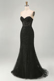 Purple Mermaid Sweetheart Beaded Corset Long Prom Dress With Appliques