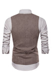 Men's Single Breasted V-Neck Black Suit Vests