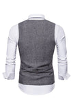 Men's Single Breasted V-Neck Black Suit Vests