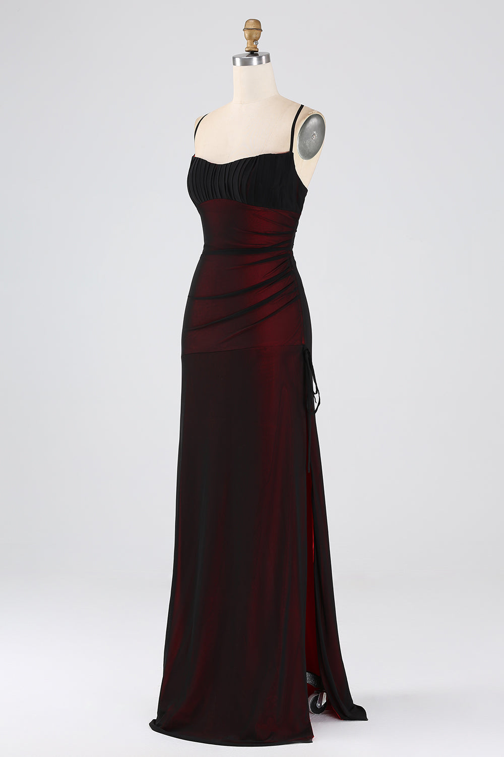 Wedtrend Women Black Red Bridesmaid Dress Sheath Spaghetti Straps Long Prom Dress WEDTREND Wedtrend Women Black Red Bridesmaid Dress Sheath Spaghetti Straps Long Prom Dress WEDTREND