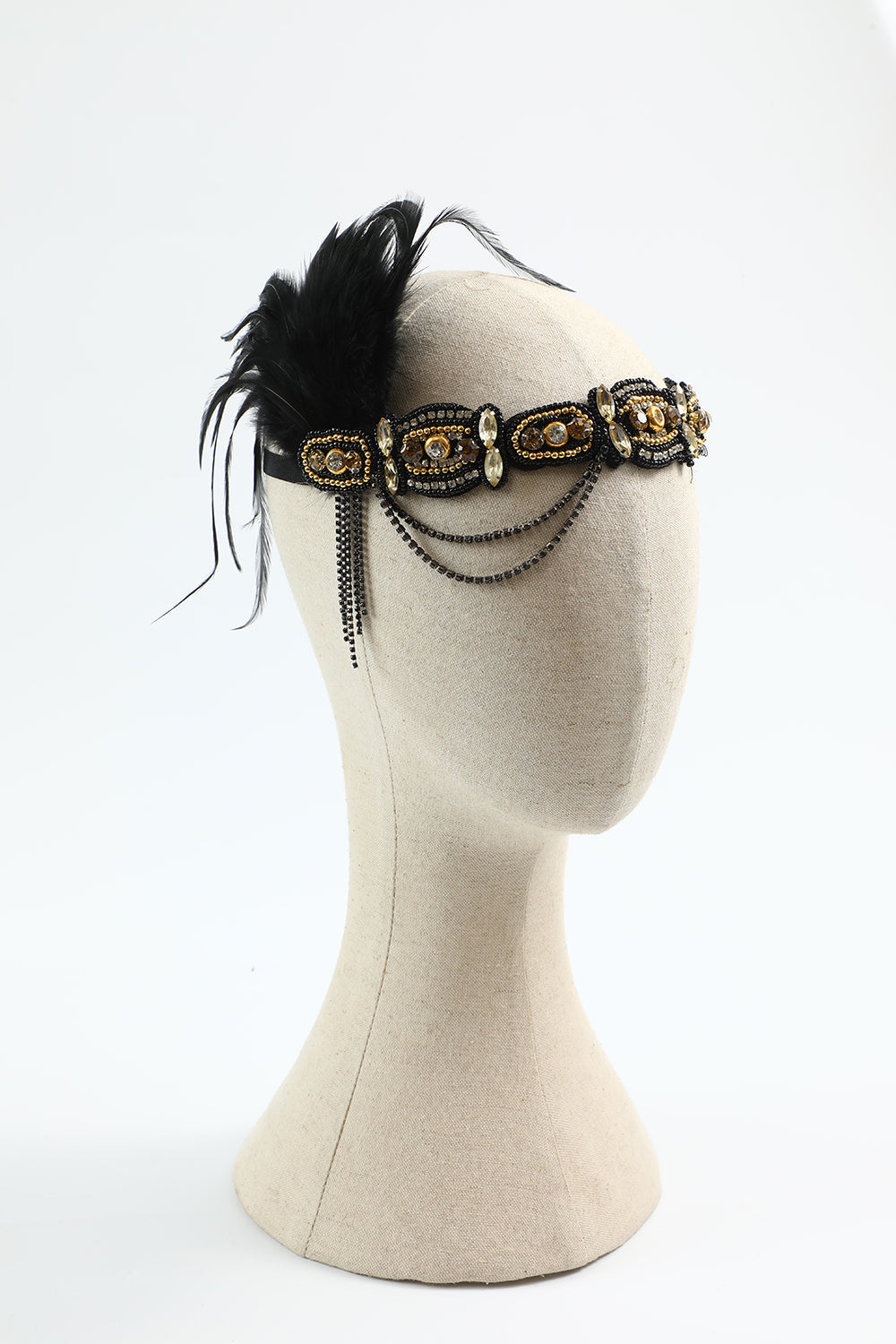 Gatsby Flapper Black Golden Five Pieces Accessories Set