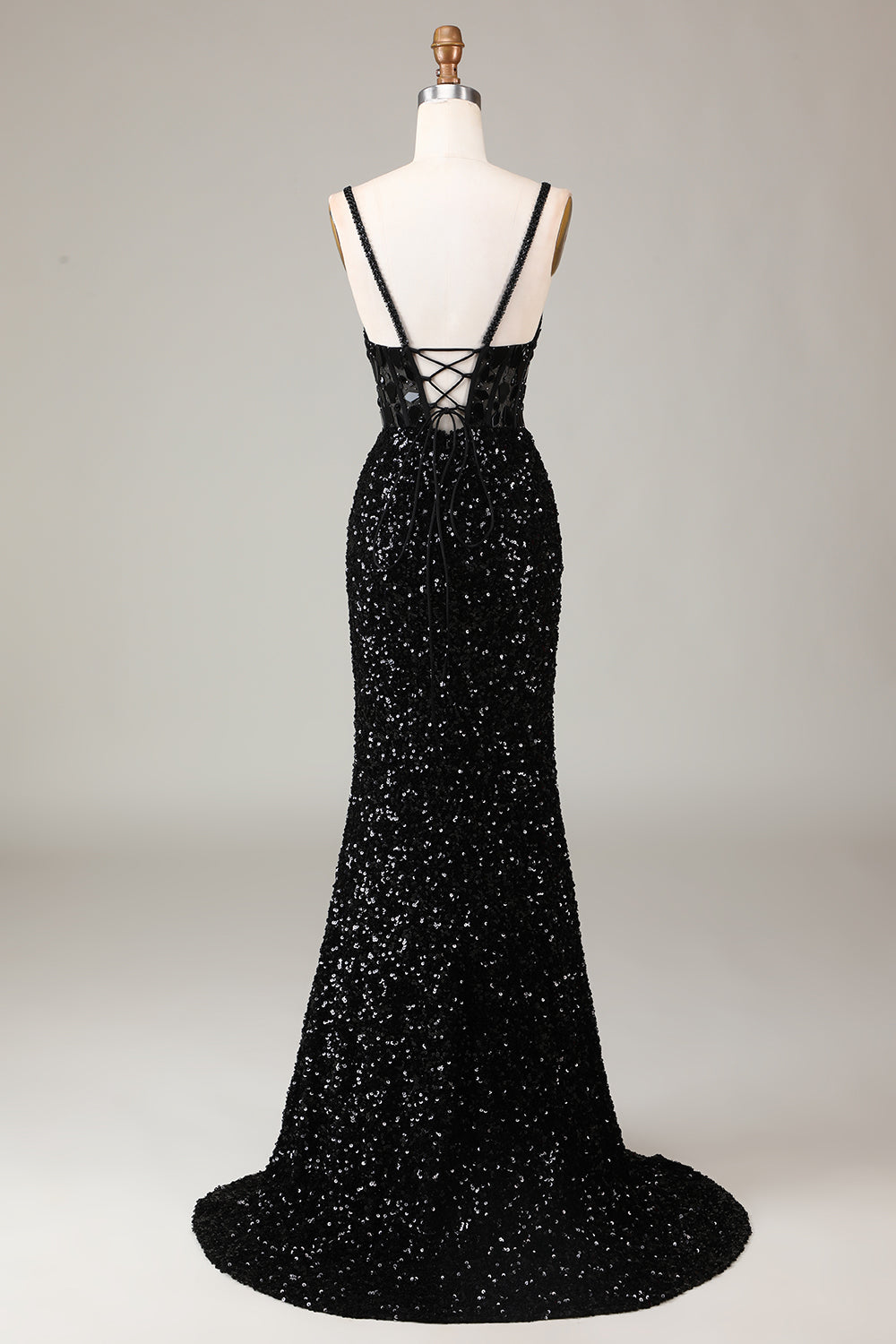 Wedtrend Women Black Prom Dress Sparkly Sheath Spaghetti Straps Sequins Party Dress with Split Front WEDTREND Wedtrend Women Black Prom Dress Sparkly Sheath Spaghetti Straps Sequins Party Dress with Split Front WEDTREND