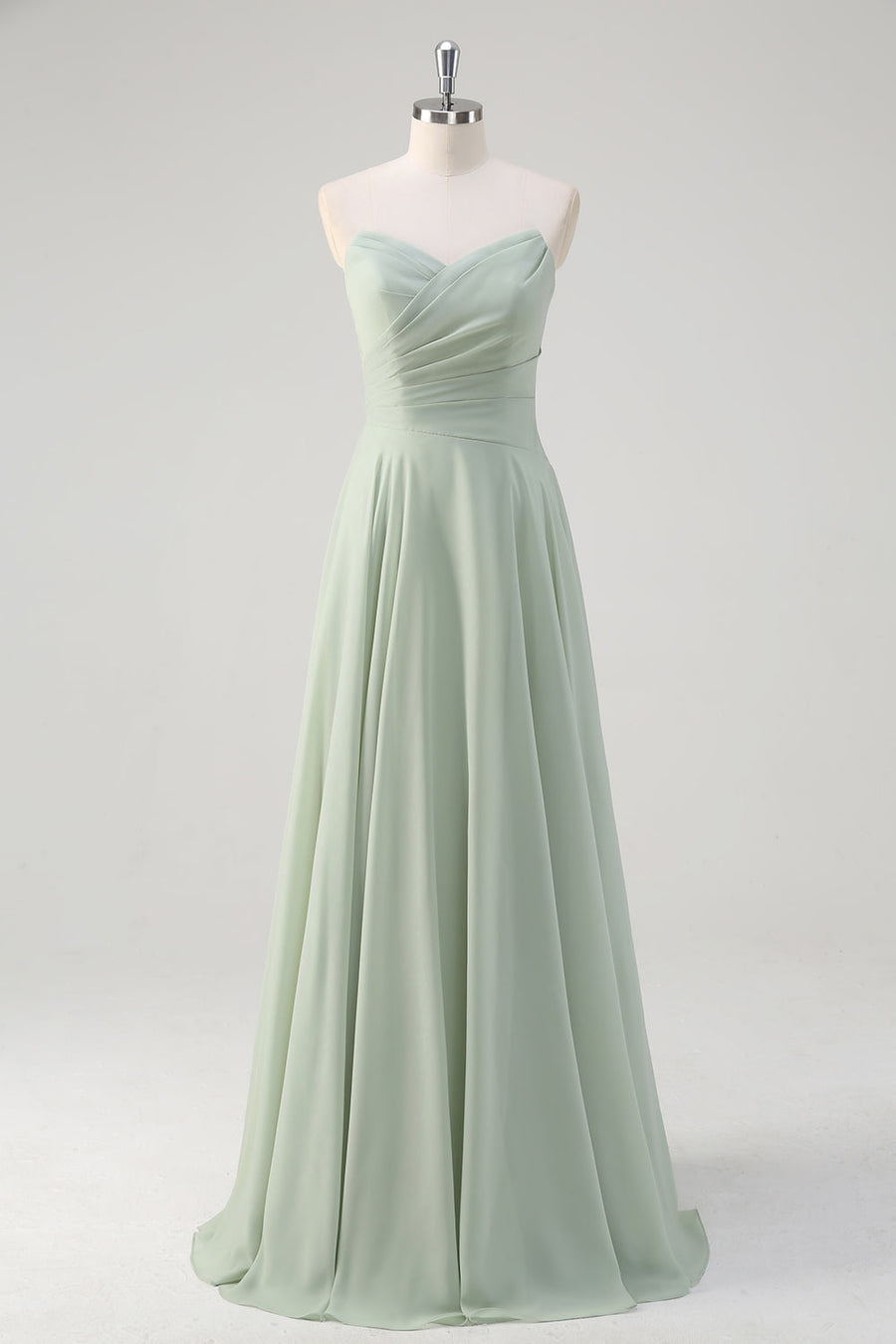 matcha color bridesmaid dresses Pleated Halter Matcha Green Chiffon Long Bridesmaid Dress  Ohmollydress