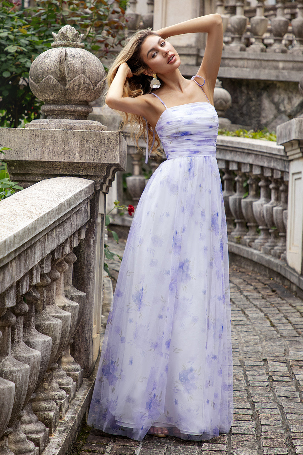 Wedtrend Women Lavender Flower Bridesmaid Dress A-Line Spaghetti Straps