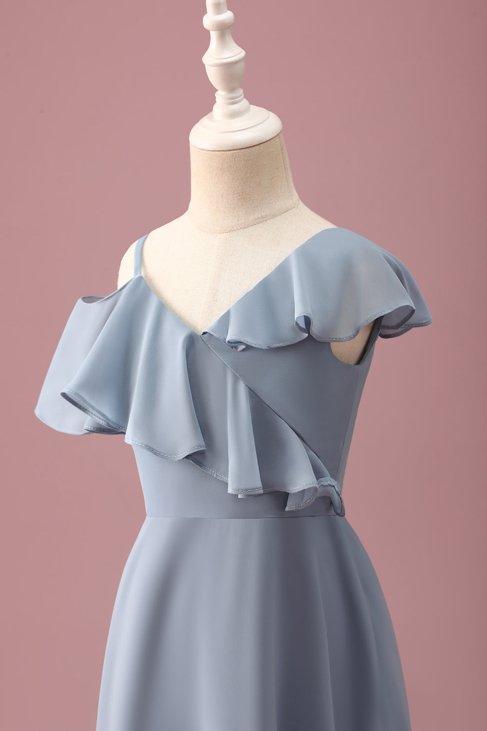 Wedtrend Women Grey Blue V-neck A-Line Chiffon High Low Junior Bridesmaid Dress WEDTREND Wedtrend Women Grey Blue V-neck A-Line Chiffon High Low Junior Bridesmaid Dress WEDTREND