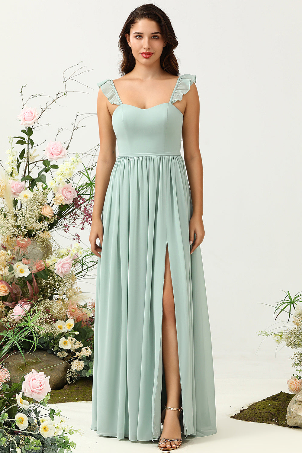 Adrift on Elegance A-Line Dress in Sage