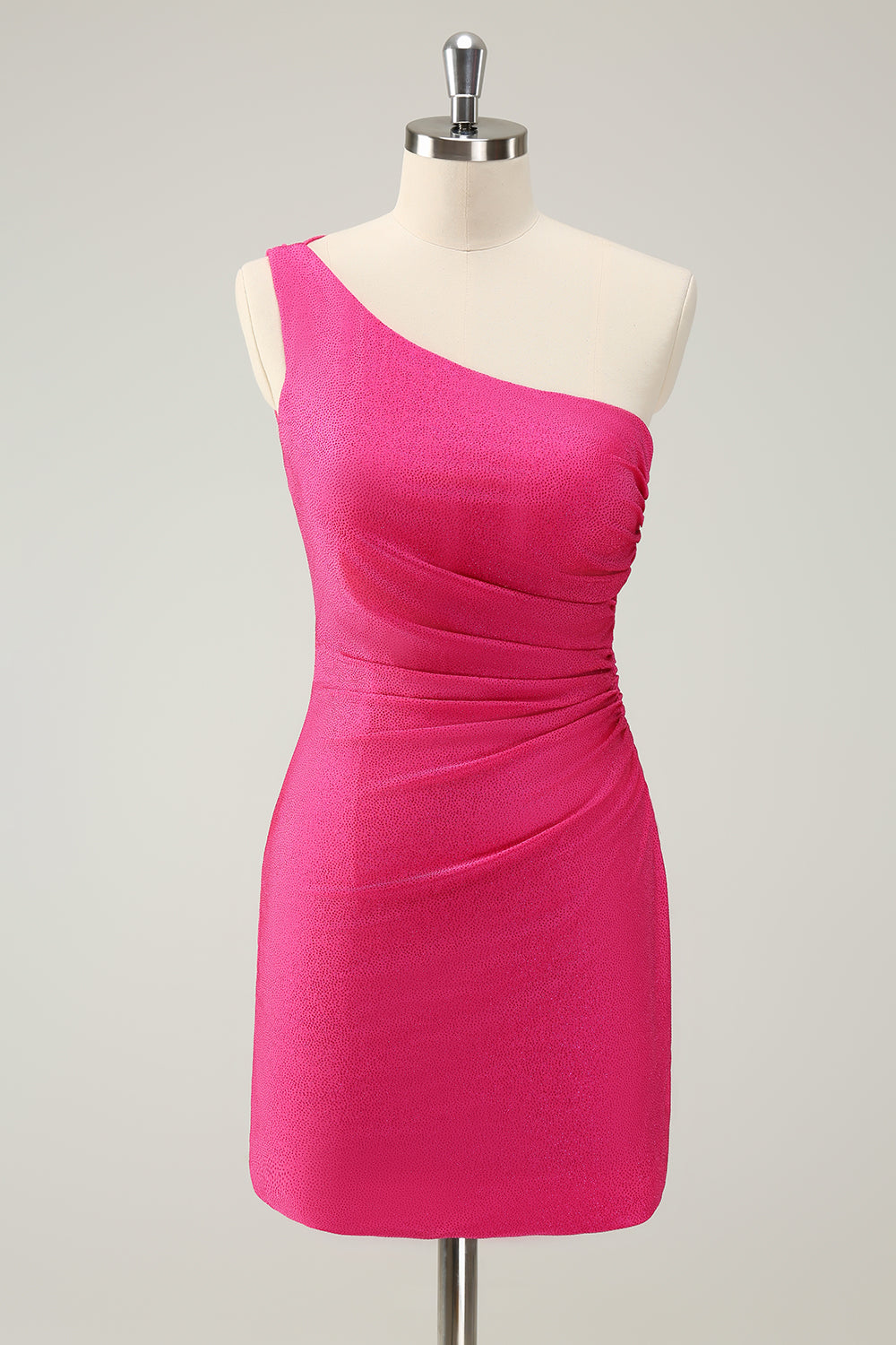 Wedtrend Women Unique Hot Pink Tight Homecoming Dress One Shoulder Pleated Short Wedding Party Guest Dress WEDTREND Wedtrend Women Unique Hot Pink Tight Homecoming Dress One Shoulder Pleated Short Wedding Party Guest Dress WEDTREND