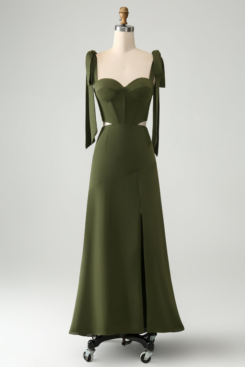 Wedtrend Women Olive Wedding Guest Dress Spaghetti Straps Corset A Line Bridesmaid Dress with Slit WEDTREND Wedtrend Women Olive Wedding Guest Dress Spaghetti Straps Corset A Line Bridesmaid Dress with Slit WEDTREND