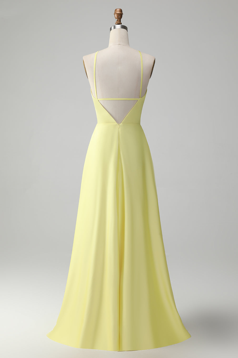Wedtrend Women Stylish Yellow Bridesmaid Dress with Flower A Line Halter Pleated Long Wedding Party Guest Dress, Yellow / US10 Wedtrend Women Stylish Yellow Bridesmaid Dress with Flower A Line Halter Pleated Long Wedding Party Guest Dress, Yellow / US10