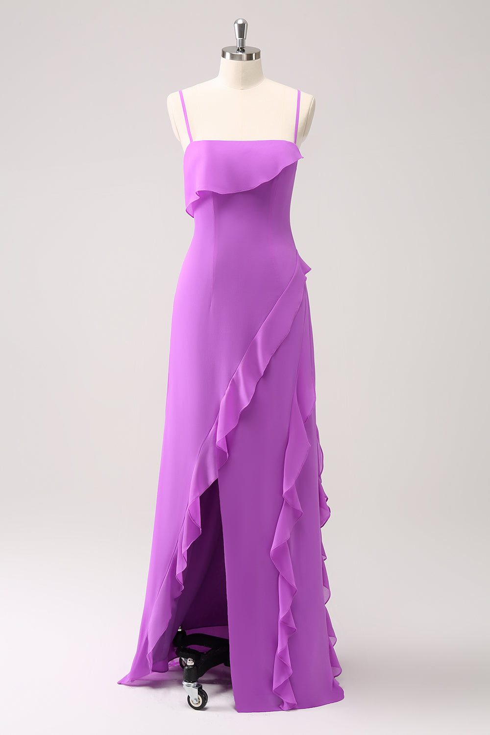 Wedtrend Women Sheath Bridesmaid Dress with Slit Spaghetti Straps Ruffle Long Wedding Party Guest Dress WEDTREND Wedtrend Women Sheath Bridesmaid Dress with Slit Spaghetti Straps Ruffle Long Wedding Party Guest Dress WEDTREND