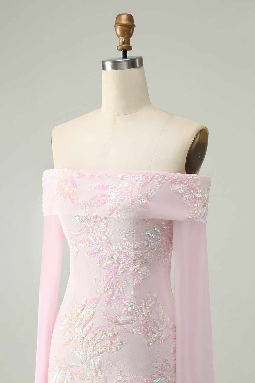 Wedtrend Women Cute Sparkly Pink Homecoming Dress with Long Sleeves Bodycon Sequin Off The Shoulder Cocktail Dress WEDTREND Wedtrend Women Cute Sparkly Pink Homecoming Dress with Long Sleeves Bodycon Sequin Off The Shoulder Cocktail Dress WEDTREND