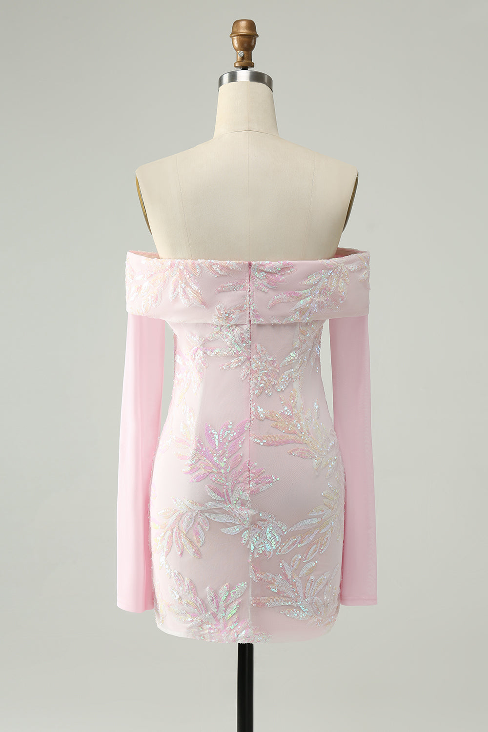 Wedtrend Women Cute Sparkly Pink Homecoming Dress with Long Sleeves Bodycon Sequin Off The Shoulder Cocktail Dress WEDTREND Wedtrend Women Cute Sparkly Pink Homecoming Dress with Long Sleeves Bodycon Sequin Off The Shoulder Cocktail Dress WEDTREND