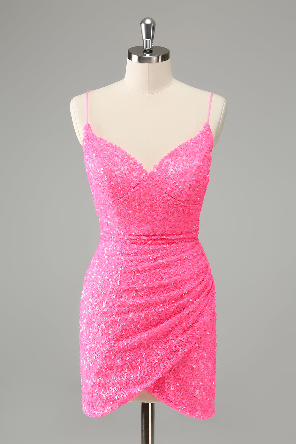 Wedtrend Women Chic Glitter Short Homecoming Dress Hot Pink Bodycon Spaghetti Straps Sequins Cocktail Party Dress WEDTREND Wedtrend Women Chic Glitter Short Homecoming Dress Hot Pink Bodycon Spaghetti Straps Sequins Cocktail Party Dress WEDTREND