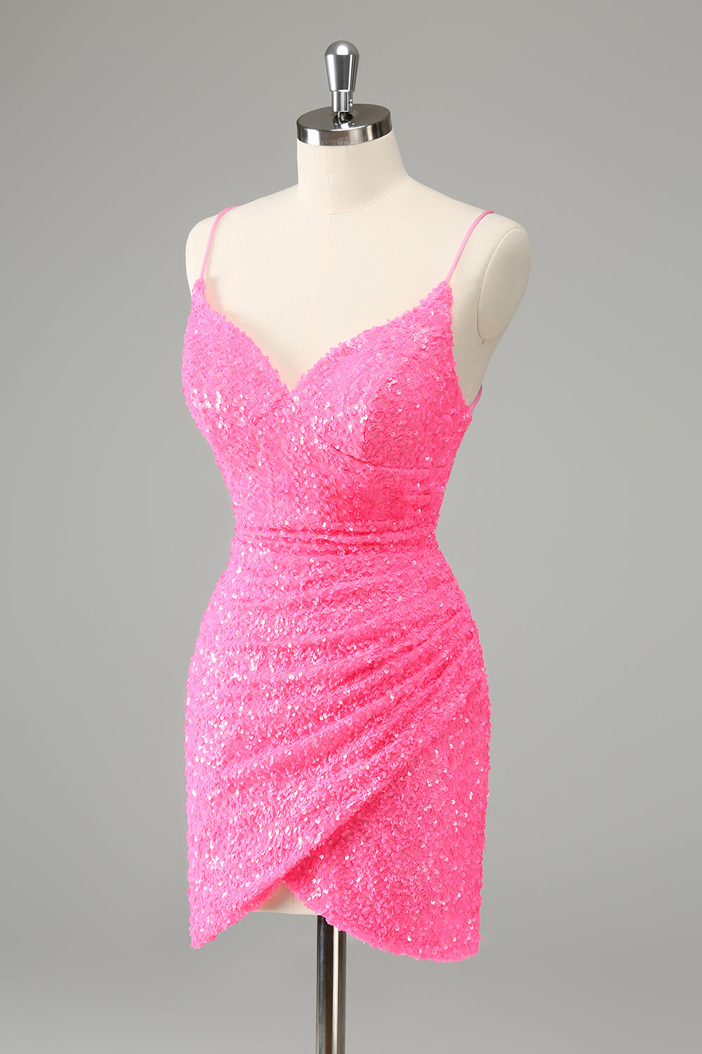 Wedtrend Women Chic Glitter Short Homecoming Dress Hot Pink Bodycon Spaghetti Straps Sequins Cocktail Party Dress WEDTREND Wedtrend Women Chic Glitter Short Homecoming Dress Hot Pink Bodycon Spaghetti Straps Sequins Cocktail Party Dress WEDTREND