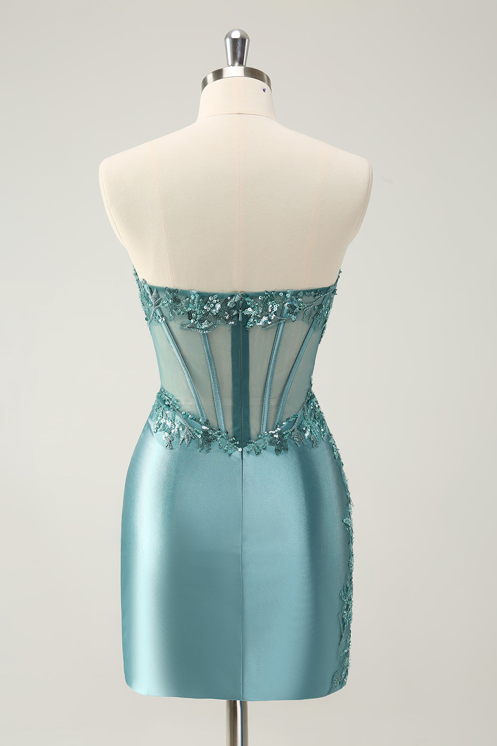 Wedtrend Women Glitter Peacock Blue Tight Homecoming Dress Strapless Corset Sequined Appliques Short Prom Dress WEDTREND Wedtrend Women Glitter Peacock Blue Tight Homecoming Dress Strapless Corset Sequined Appliques Short Prom Dress WEDTREND
