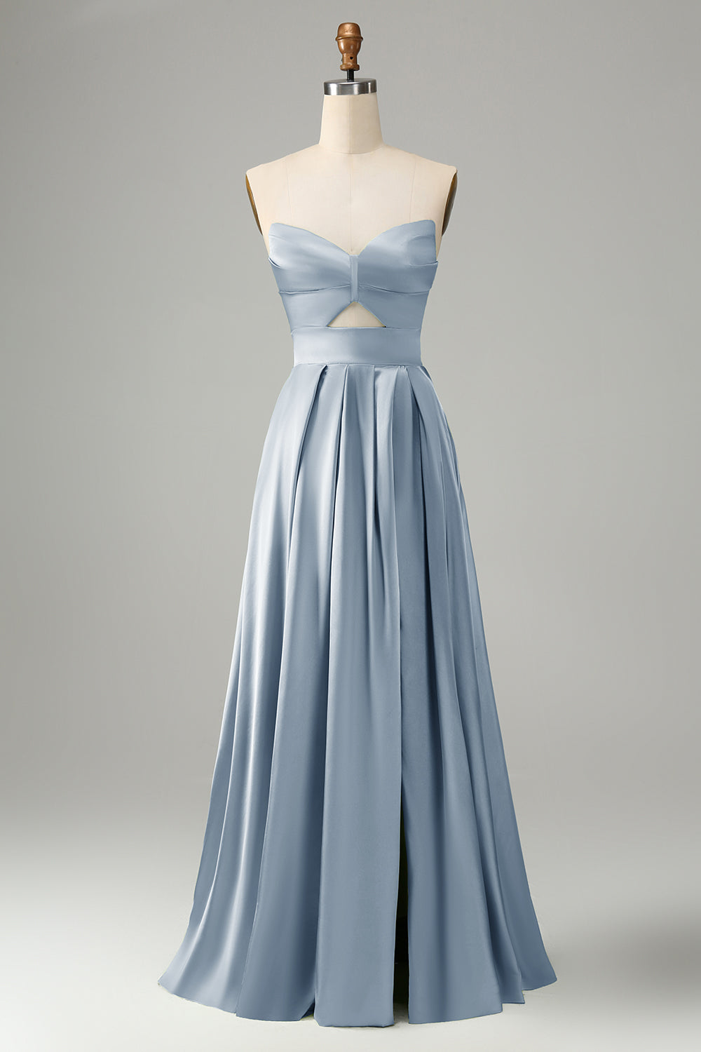 Wedtrend Women Green Bridesmaid Dress With Slit A Line Strapless Pleated Hollow Out Long Wedding Guest Maxi Dress WEDTREND Wedtrend Women Green Bridesmaid Dress With Slit A Line Strapless Pleated Hollow Out Long Wedding Guest Maxi Dress WEDTREND