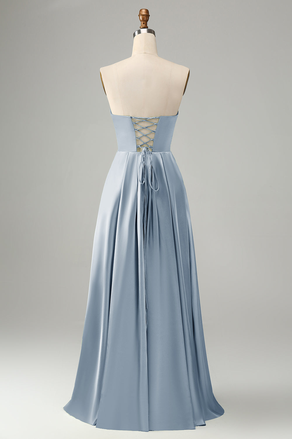Wedtrend Women Green Bridesmaid Dress With Slit A Line Strapless Pleated Hollow Out Long Wedding Guest Maxi Dress WEDTREND Wedtrend Women Green Bridesmaid Dress With Slit A Line Strapless Pleated Hollow Out Long Wedding Guest Maxi Dress WEDTREND