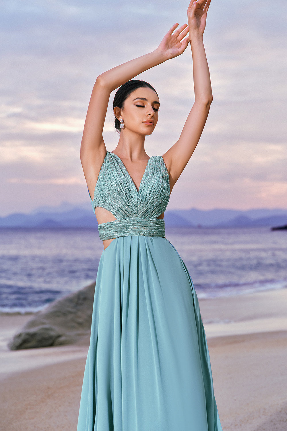 Sea green bridesmaid dress sales