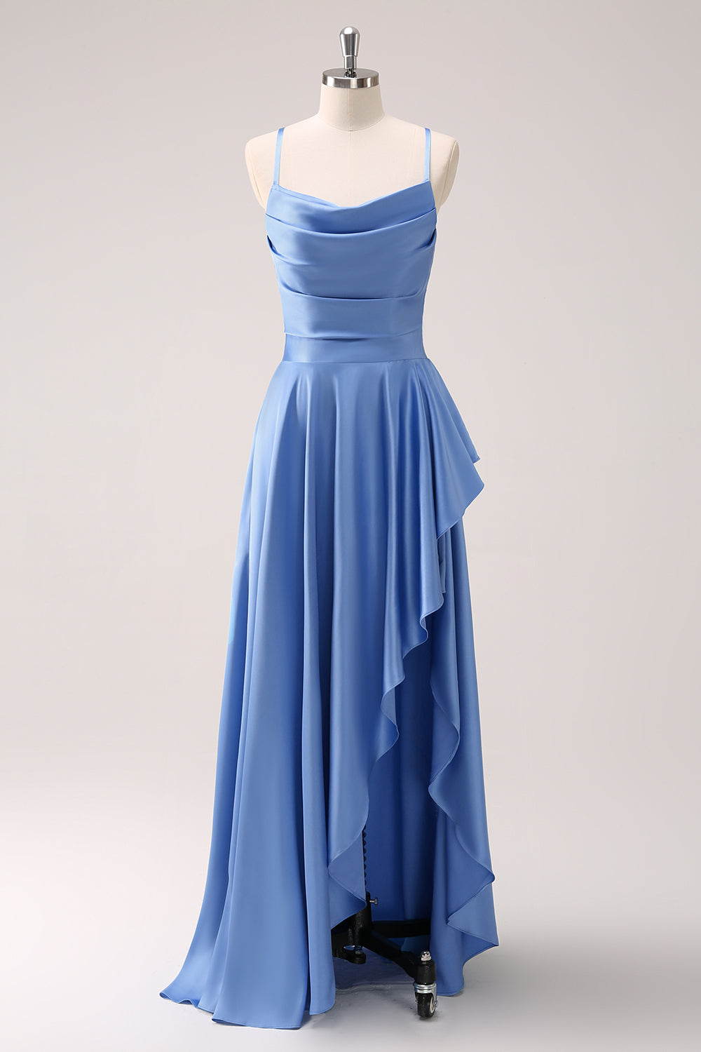 Wedtrend Women Blue Cowl Neck Satin Bridesmaid Dress with Slit Asymmetrical Spaghetti Straps Long Wedding Party Guest Dress WEDTREND Wedtrend Women Blue Cowl Neck Satin Bridesmaid Dress with Slit Asymmetrical Spaghetti Straps Long Wedding Party Guest Dress WEDTREND