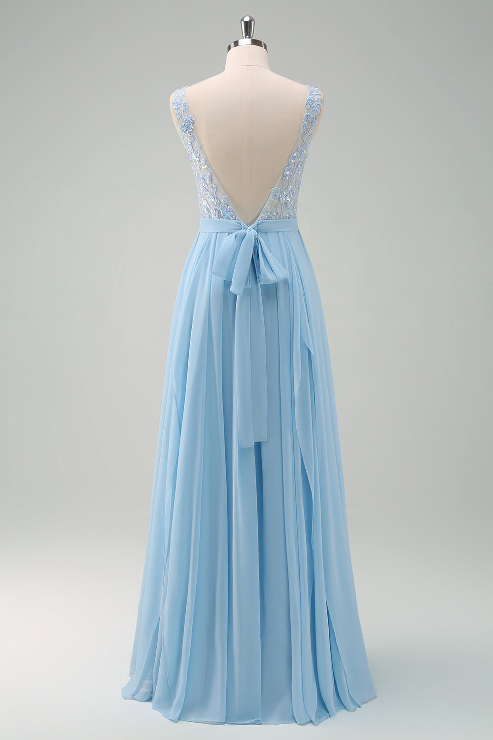Wedtrend Women Sparkly Sky Blue Bridesmaid Dress A Line Bateau Neck Pleated Long Wedding Guest Dress WEDTREND Wedtrend Women Sparkly Sky Blue Bridesmaid Dress A Line Bateau Neck Pleated Long Wedding Guest Dress WEDTREND