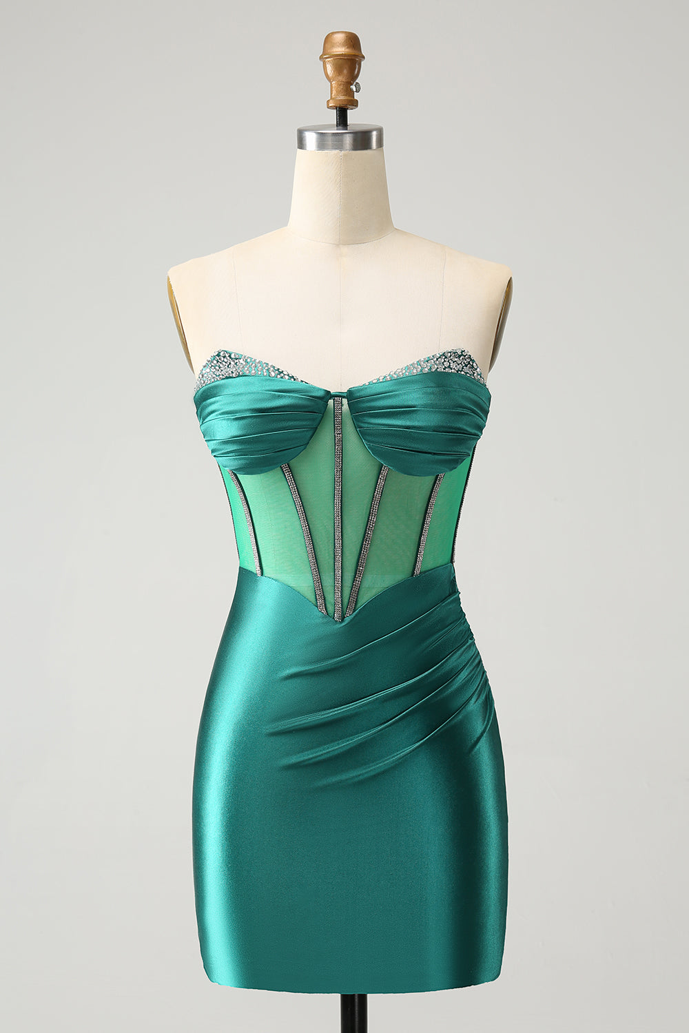 Wedtrend Women Stylish Dark Green Short Homecoming Dress with Beading Bodycon Sweetheart Pleated Corset Cocktail Dress, Dark Green / US2 Wedtrend Women Stylish Dark Green Short Homecoming Dress with Beading Bodycon Sweetheart Pleated Corset Cocktail Dress, Dark Green / US2