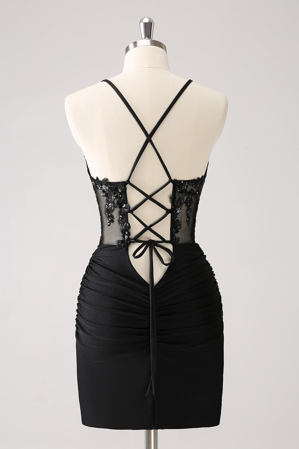 Wedtrend Women Sparkly Unique Black Tight Spaghetti Straps Sequin Homecoming Dress with Lace Up Back WEDTREND Wedtrend Women Sparkly Unique Black Tight Spaghetti Straps Sequin Homecoming Dress with Lace Up Back WEDTREND