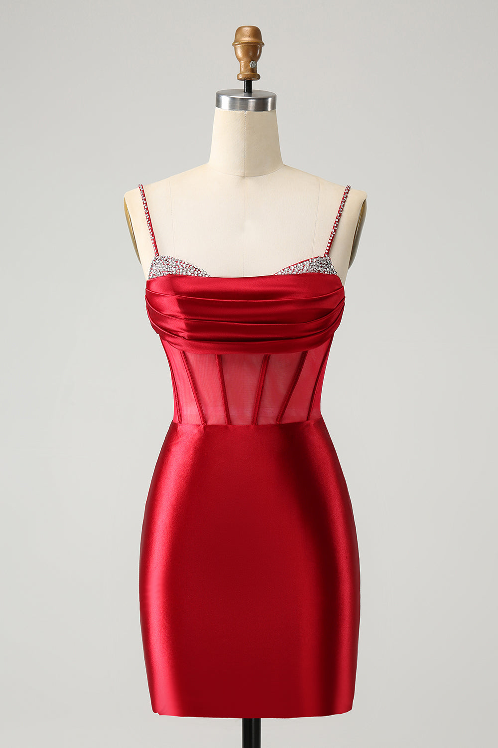 Wedtrend Women Chic Dark Red Short Homecoming Dress with Beading Bodycon Pleated Corset Cocktail Party Dress WEDTREND Wedtrend Women Chic Dark Red Short Homecoming Dress with Beading Bodycon Pleated Corset Cocktail Party Dress WEDTREND