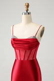 Chic Dark Green Bodycon Pleated Corset Short Homecoming Dress with Beading
