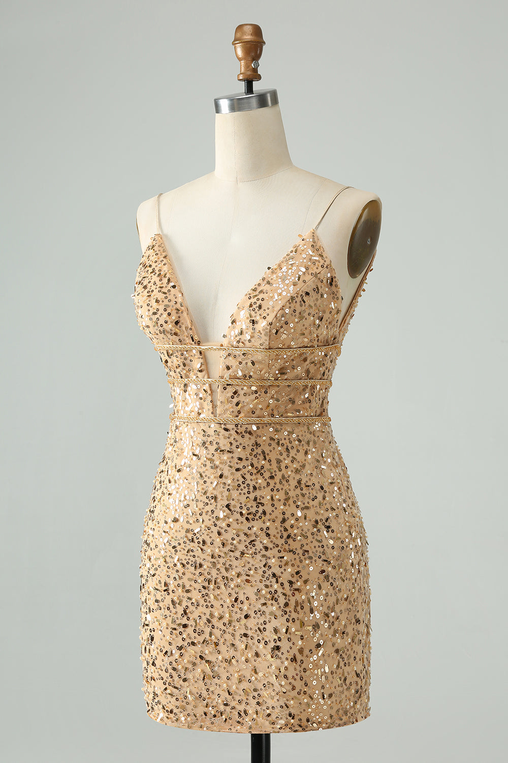 Wedtrend Women Glitter Golden Short Homecoming Dress with Sequins Bodycon Spaghetti Straps Corset Cocktail Party Dress WEDTREND Wedtrend Women Glitter Golden Short Homecoming Dress with Sequins Bodycon Spaghetti Straps Corset Cocktail Party Dress WEDTREND