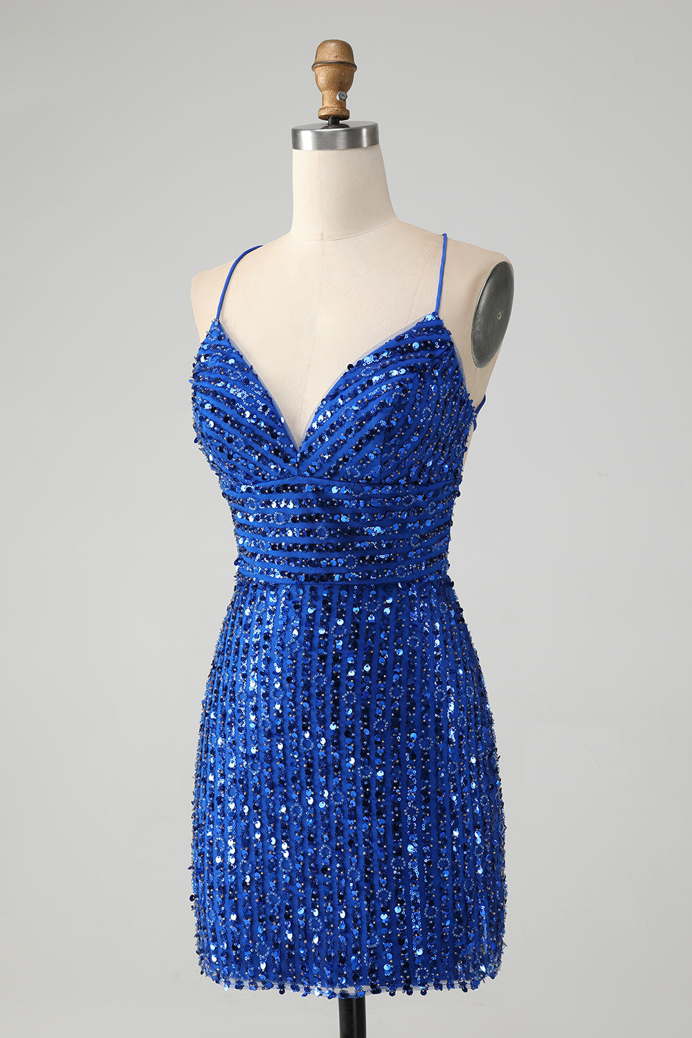 royal blue sparkly dress short Sequin Bodycon Homecoming Prom Dress PD459 Custom Size / Royal Blue Ideal for homecoming Royal Blue Sequin Short Sweetheart