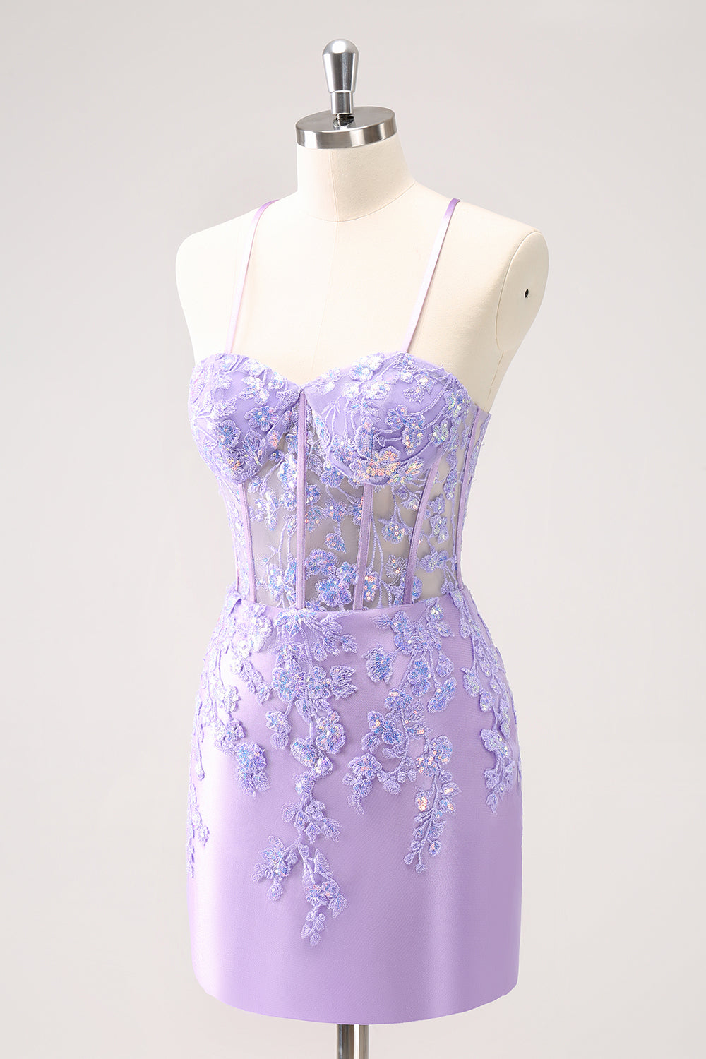 Wedtrend Women Sparkly Lilac Homecoming Dress with Appliques Bodycon Spaghetti Straps Sequin Corset Cocktail Dress WEDTREND Wedtrend Women Sparkly Lilac Homecoming Dress with Appliques Bodycon Spaghetti Straps Sequin Corset Cocktail Dress WEDTREND
